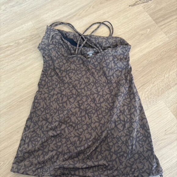 Patagonia Morning Glory Crossback Tank Top Printed Leaf Built in Bra Small - Picture 6 of 7